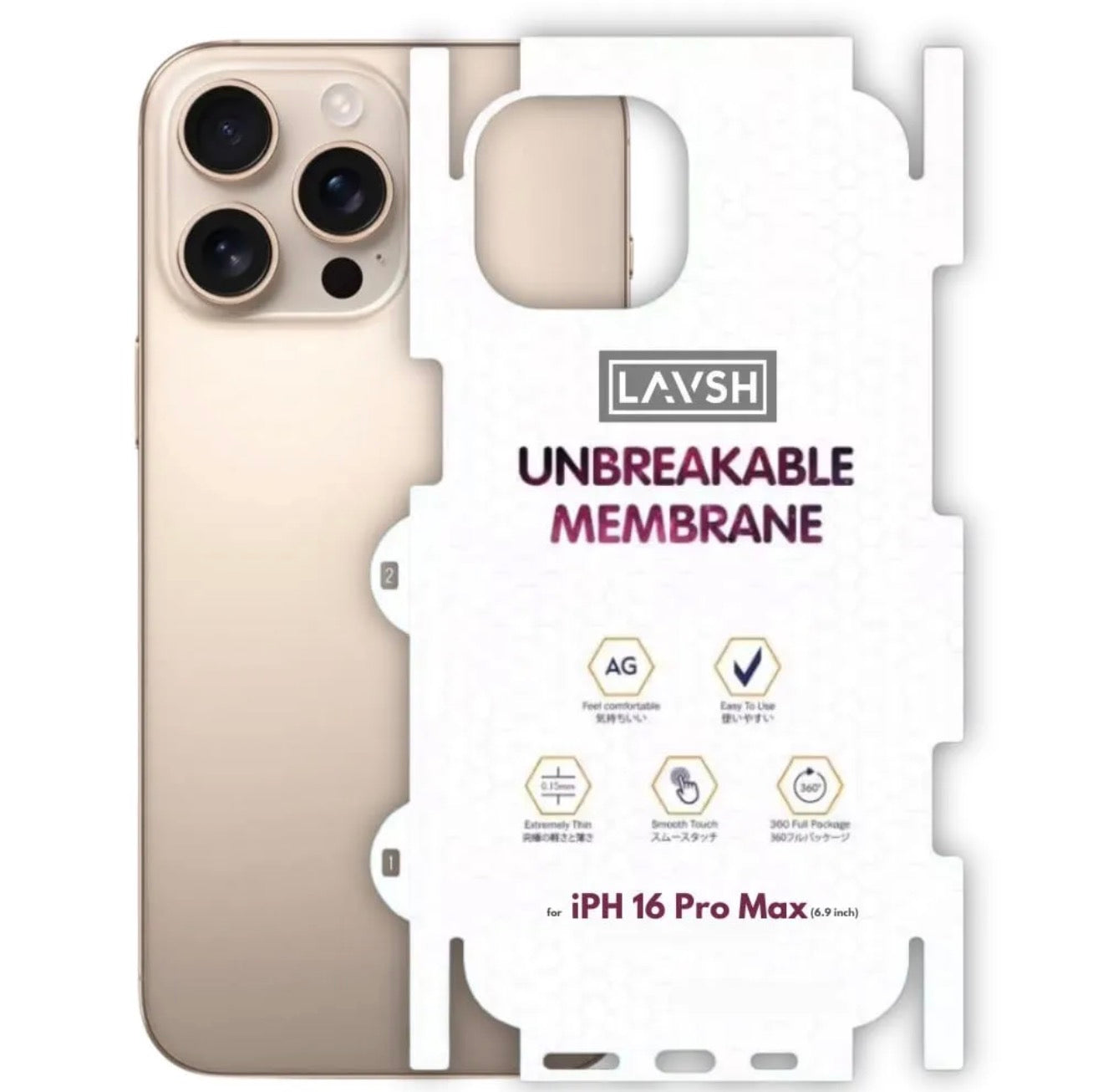 iPhone 17 pro max / 17 Pro Transparent Unbreakable Membrane Shiny Film Back Protector Sheet