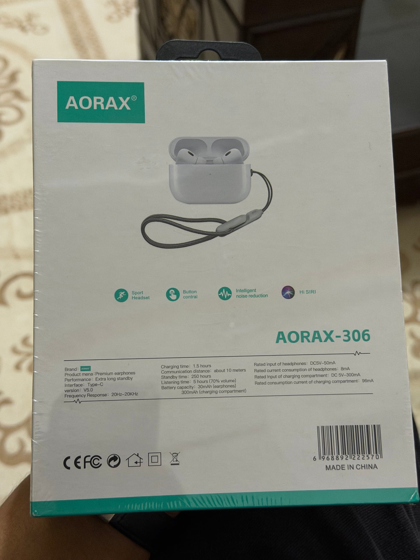 Aorax 306 Premium Airpods 3rd Gen TWS (True Wireless Stereo) Bluetooth Handsfree Earbuds Dual Earphones Headset Airbuds (Connect With All Bluetooth Devices).