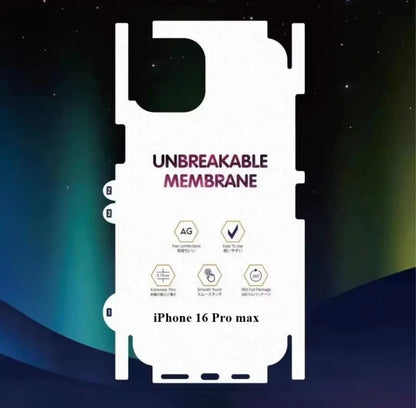 iPhone 17 pro max / 17 Pro Transparent Unbreakable Membrane Shiny Film Back Protector Sheet